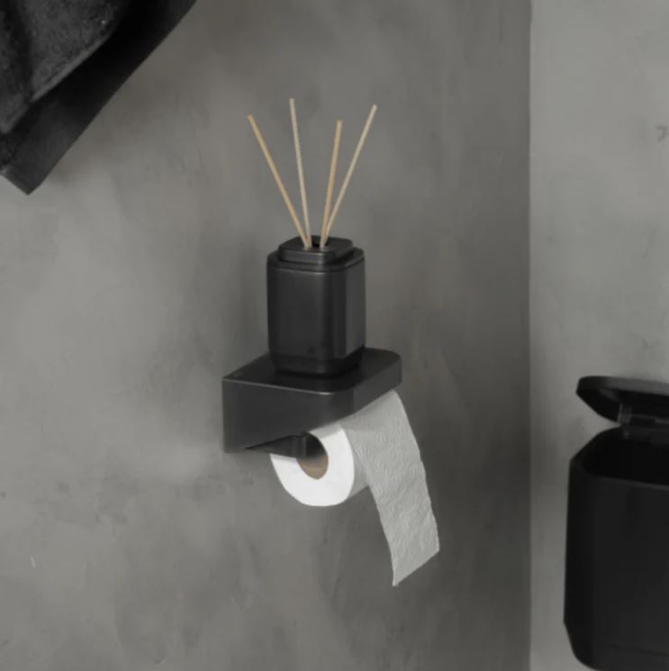 Soporte De Papel Higiénico (Negro) Para Pared De Plástico