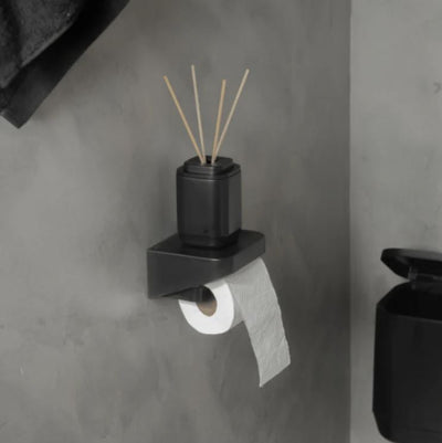 Soporte De Papel Higiénico (Negro) Para Pared De Plástico