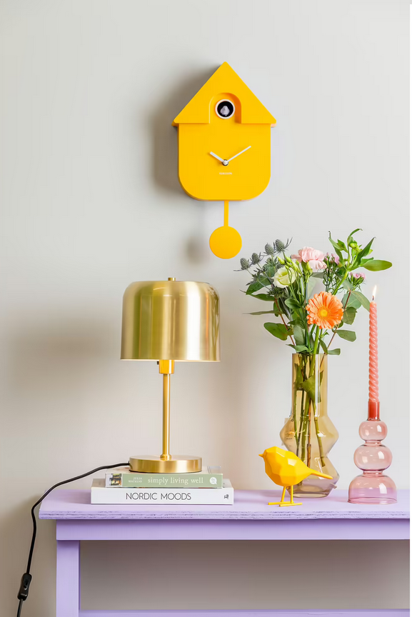 Ave Pequeña Decorativa (Amarillo) De Poliresina