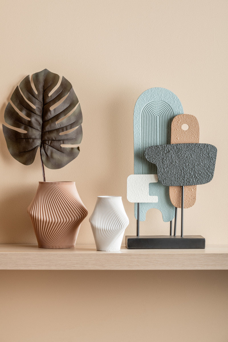 Florero Decorativo (Marrón Claro) Mediano De Poliresina