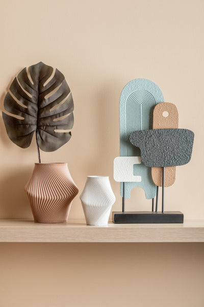 Florero Decorativo (Marrón Claro) Mediano De Poliresina