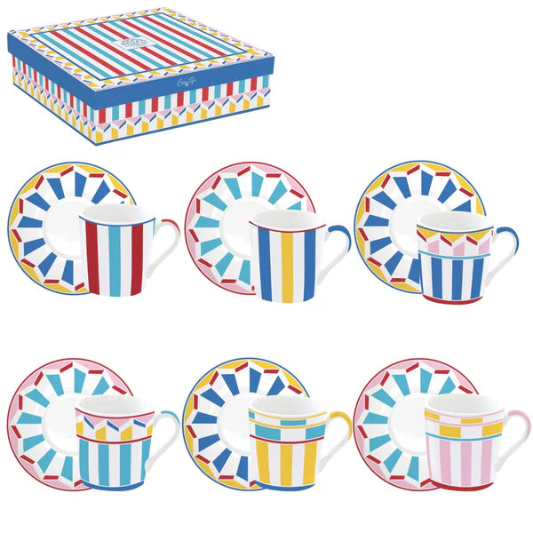 Set de 6 Tacitas Edepreso Con Plano 100 Mltrs De Porcelana
