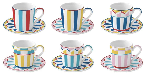 Set de 6 Tacitas Edepreso Con Plano 100 Mltrs De Porcelana