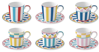 Set de 6 Tacitas Edepreso Con Plano 100 Mltrs De Porcelana