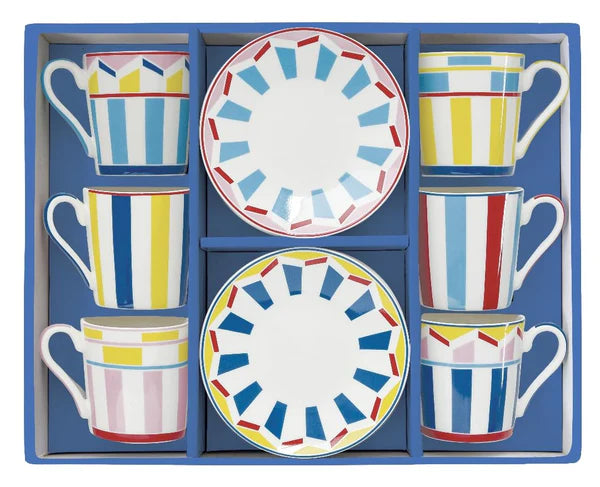 Set de 6 Tacitas Edepreso Con Plano 100 Mltrs De Porcelana