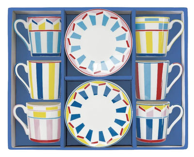 Set de 6 Tacitas Edepreso Con Plano 100 Mltrs De Porcelana