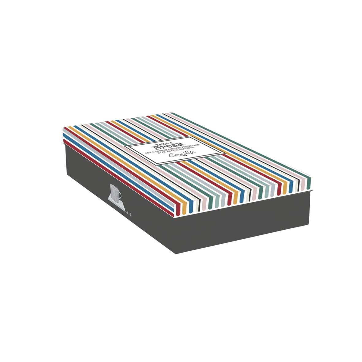 Set de 4 Tazas Con Plato Acacia Estriados (Colores) 110 Mltrs De Porcelana