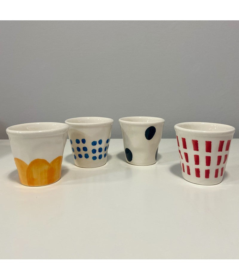 Set de 4 Vasos Edepress Con Diseños Varios 60Mltrs De Cerámica