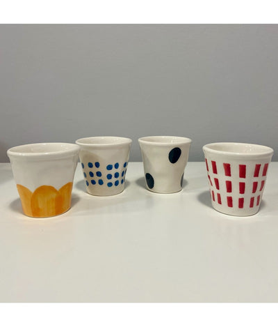 Set de 4 Vasos Edepress Con Diseños Varios 60Mltrs De Cerámica