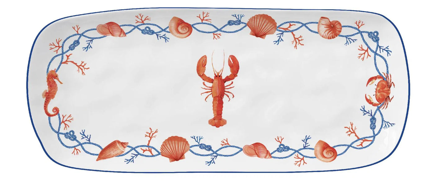 Bandeja De Servir Rectangular Con Diseño De Porcelana