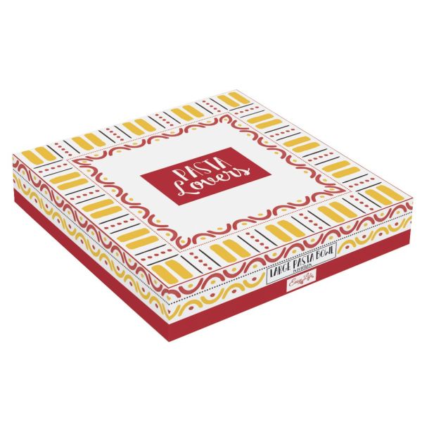 Bandeja Redonda Para Pasta Con Diseños "Pasta Lovers" De Porcelana