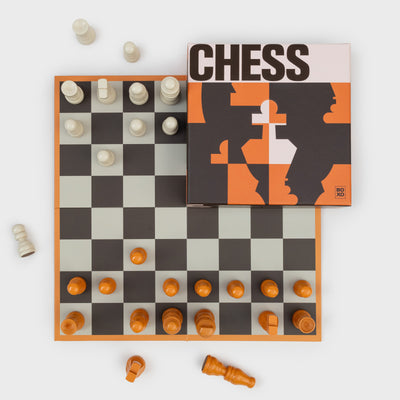 Set Juego Ajedrez De Cartón Y Madera