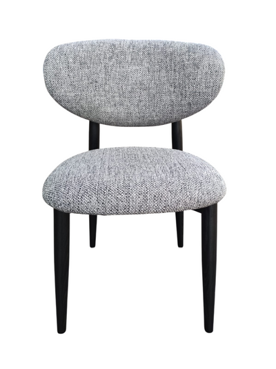 Silla De Comedor Tapizado Gris Estructura De Madera