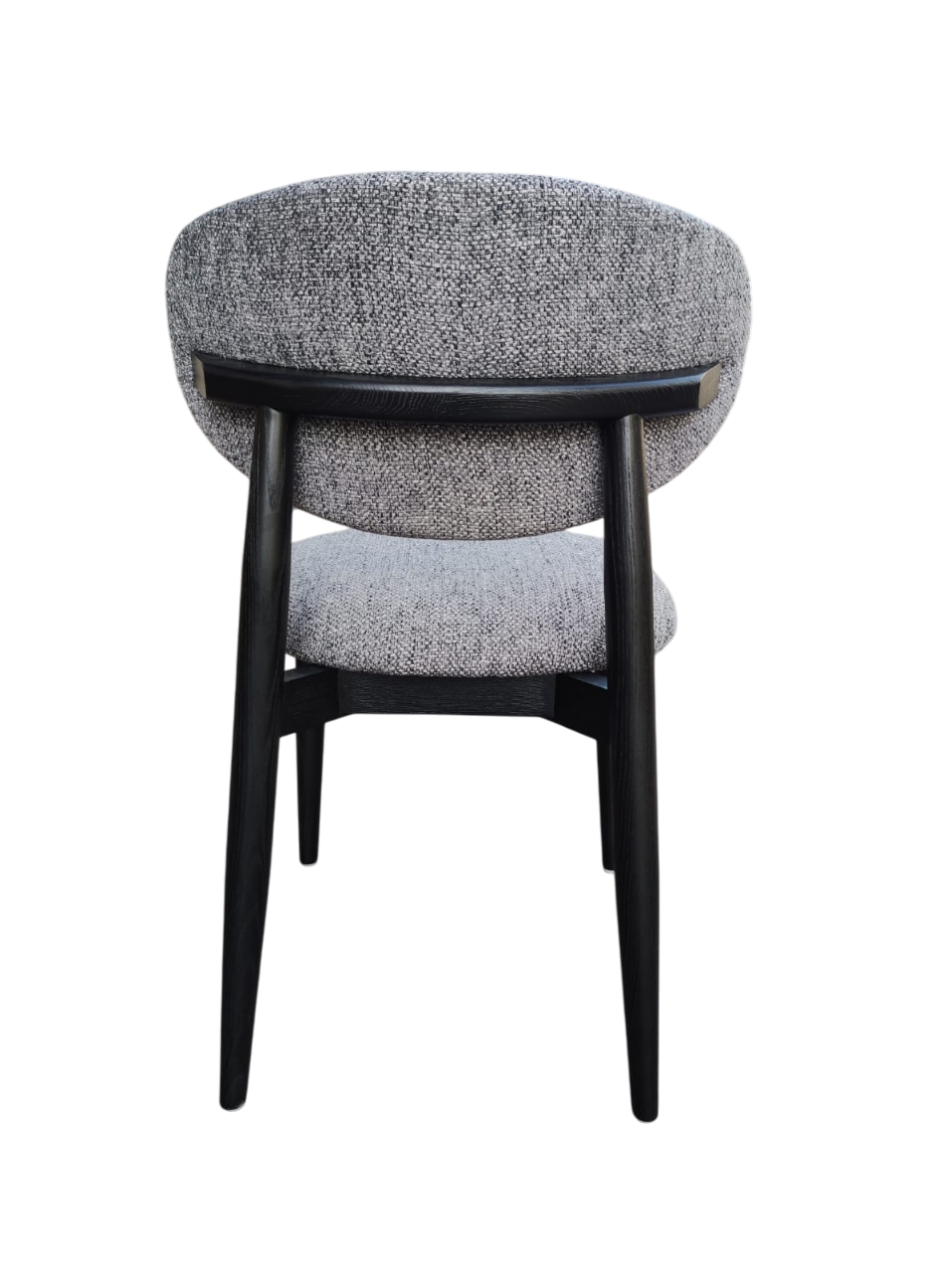 Silla De Comedor Tapizado Gris Estructura De Madera