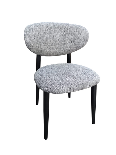 Silla De Comedor Tapizado Gris Estructura De Madera