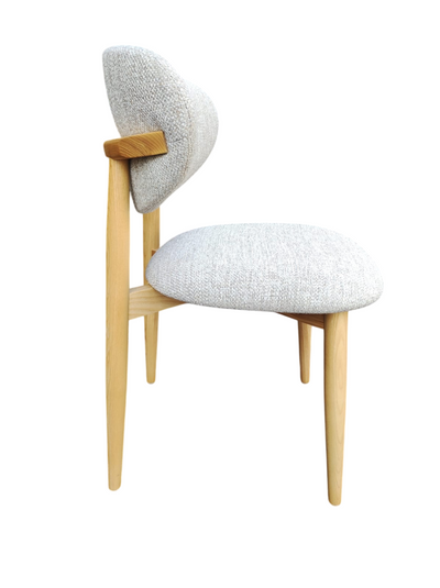 Silla De Comedor Tapizado Beige Estructura De Madera