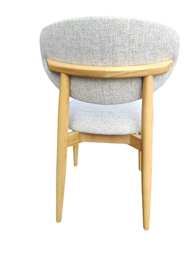 Silla De Comedor Tapizado Beige Estructura De Madera