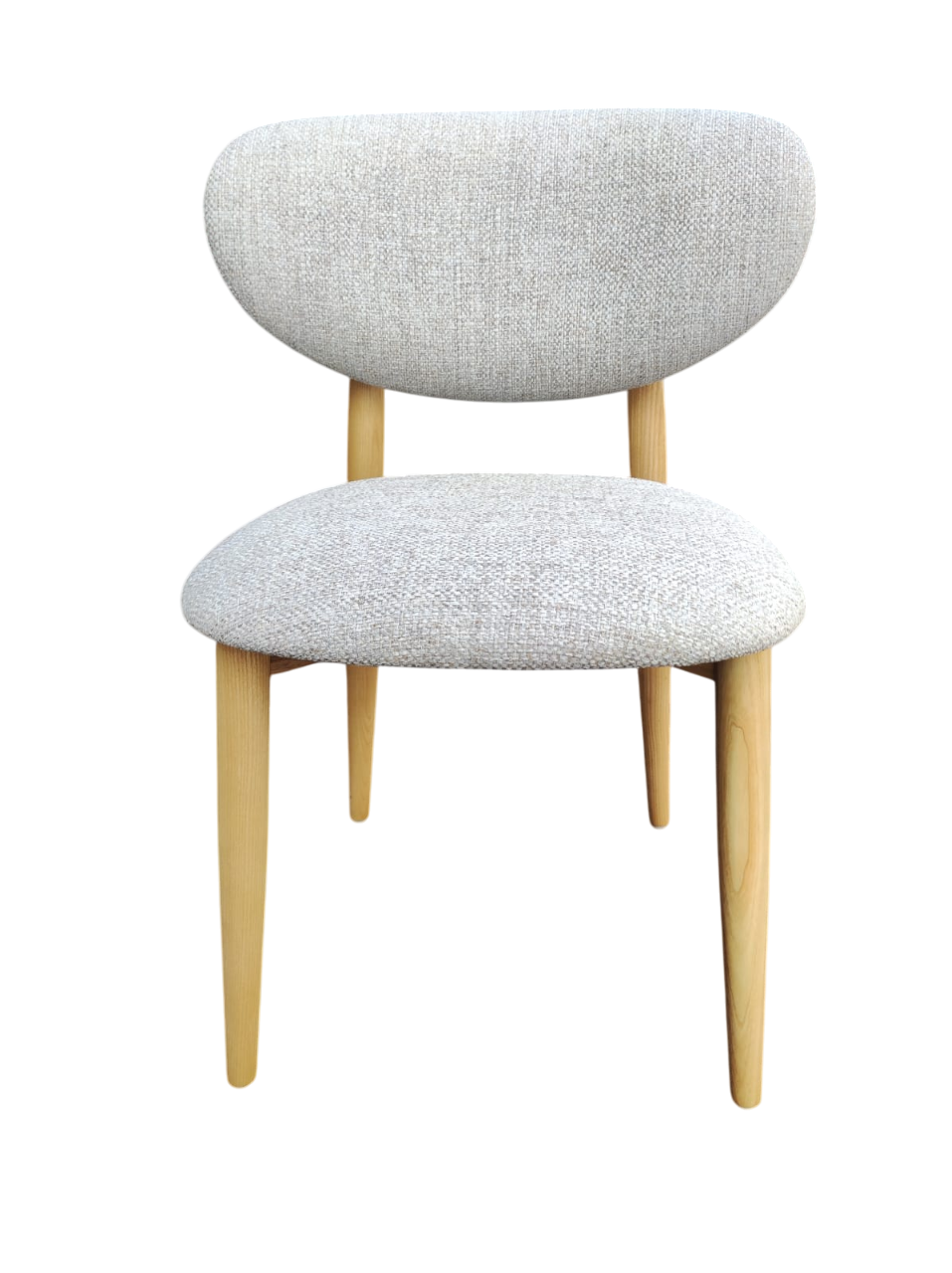 Silla De Comedor Tapizado Beige Estructura De Madera