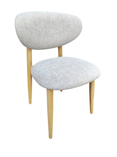 Silla De Comedor Tapizado Beige Estructura De Madera