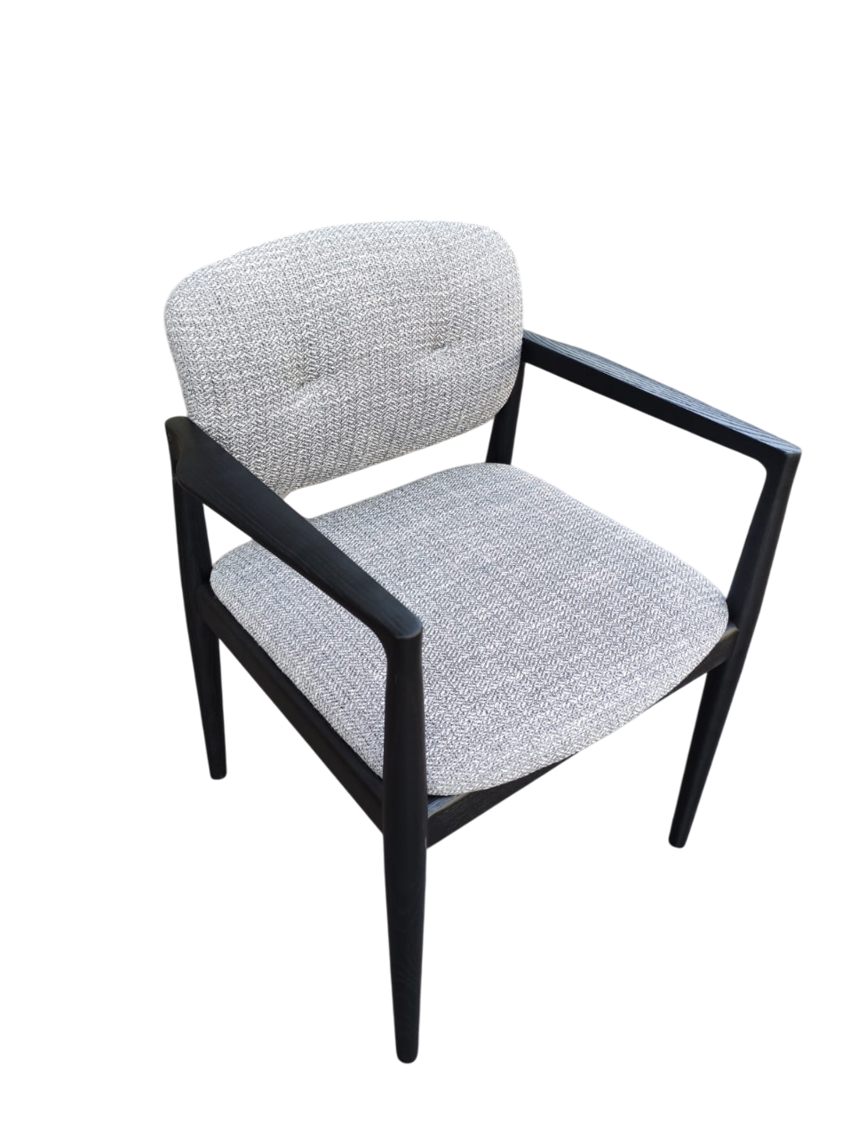 Silla De Comedor Tapizado Gris Oscuro Estructura De Madera