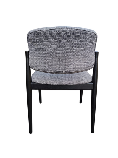 Silla De Comedor Tapizado Gris Oscuro Estructura De Madera