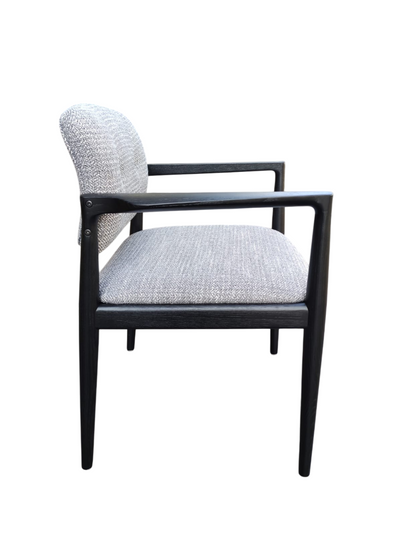 Silla De Comedor Tapizado Gris Oscuro Estructura De Madera