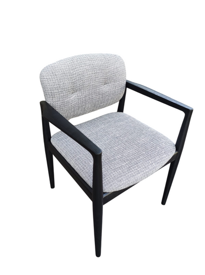 Silla De Comedor Tapizado Gris Oscuro Estructura De Madera