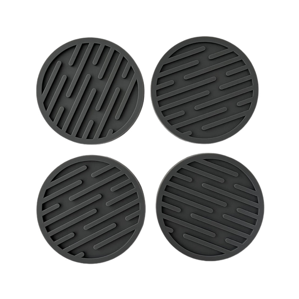 Juego De 8 Posavasos Redondos De Pizarra Negra, 4 Unicornios Negro