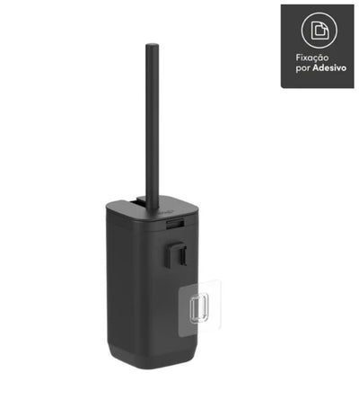 Cepillo De Baño (Negro) Para Pared De Plástico