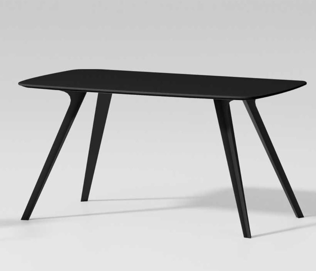 Mesa De Comedor (Negro) Tablero Y Soporte De Madera