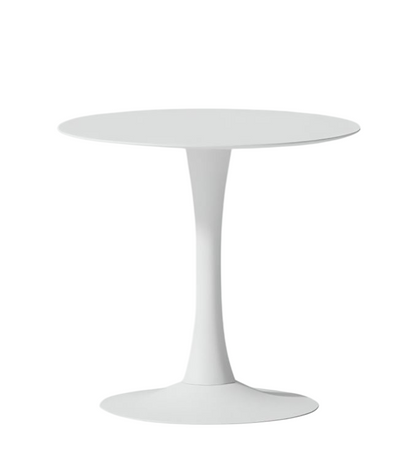 Mesa De Comedor (Blanco) Tablero Redondo Estructura De Metal