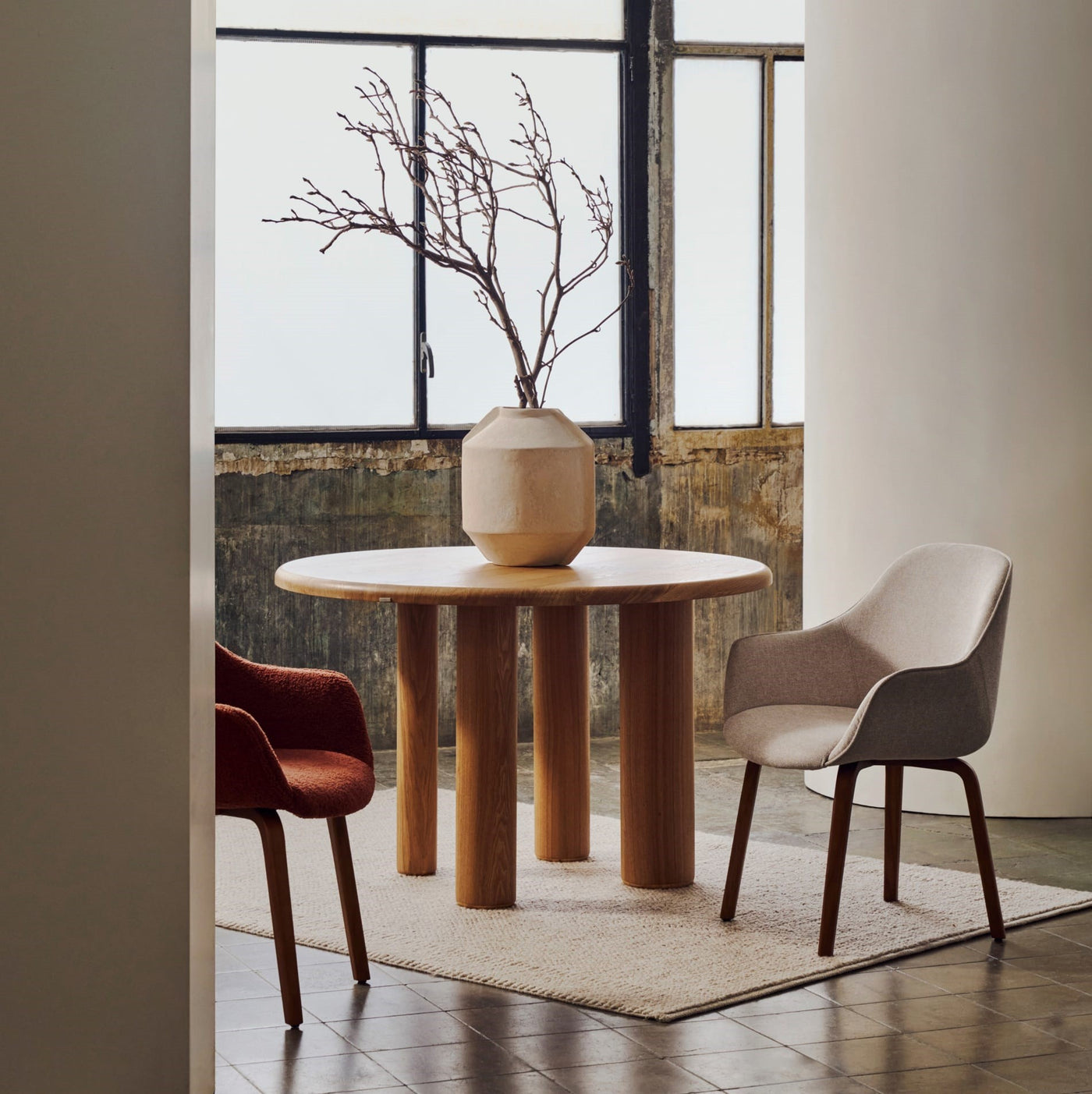 Mesa De Comedor Tablero Enchape (Natural) Estructura De Madera