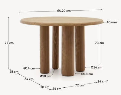 Mesa De Comedor Tablero Enchape (Natural) Estructura De Madera