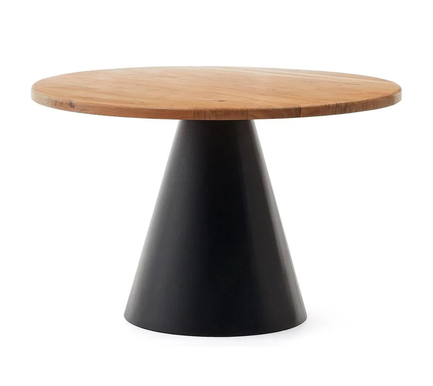 Mesa De Comedor Tablero Redondo Base Negro De Madera