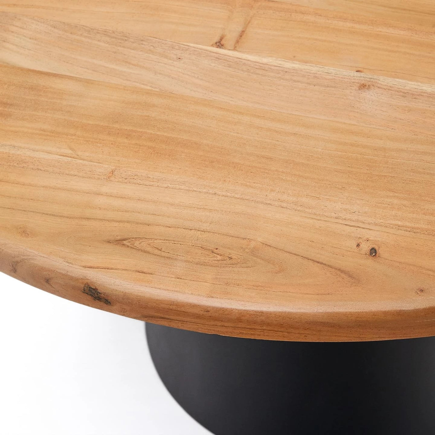 Mesa De Comedor Tablero Redondo Base Negro De Madera