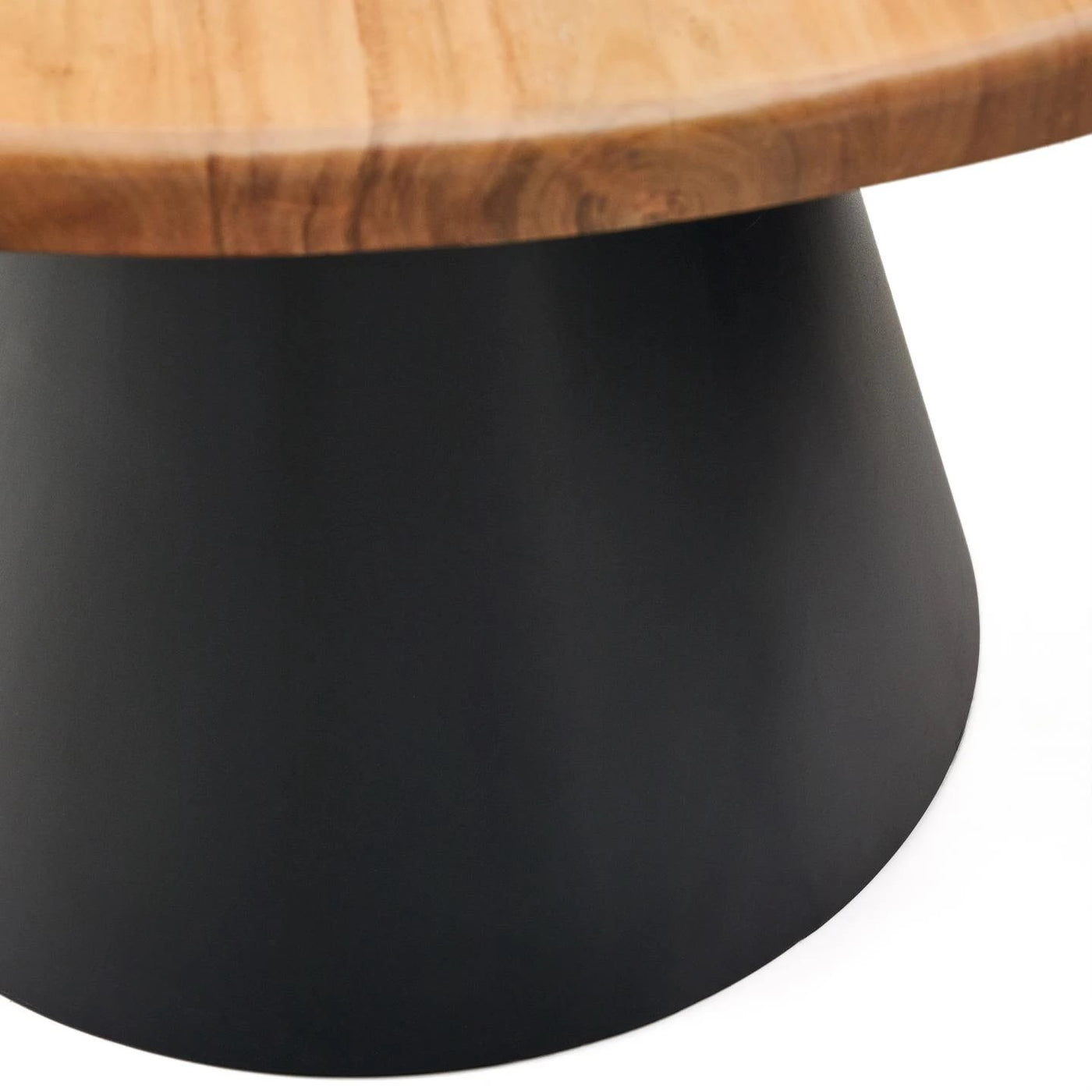 Mesa De Comedor Tablero Redondo Base Negro De Madera