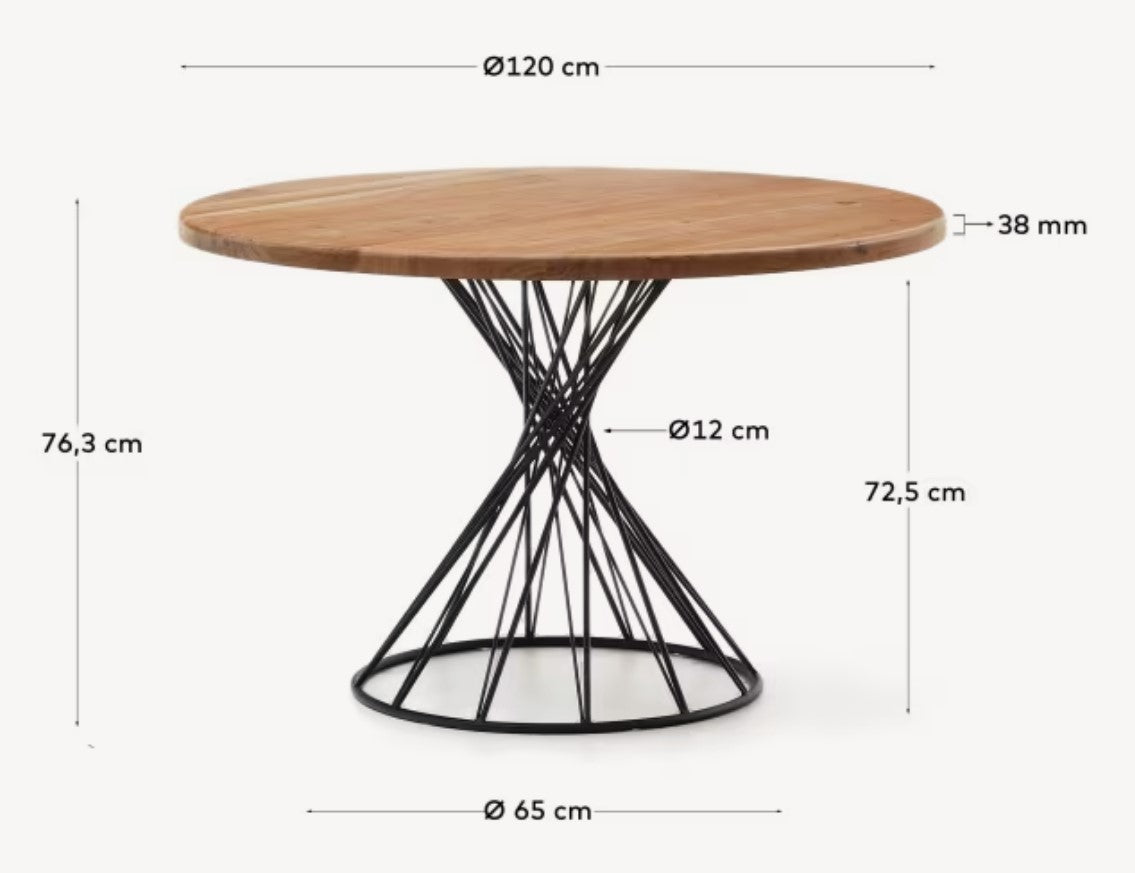 Mesa De Comedor Tablero De Acacia Estructura De Metal