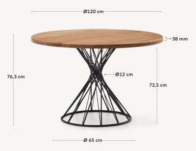 Mesa De Comedor Tablero De Acacia Estructura De Metal