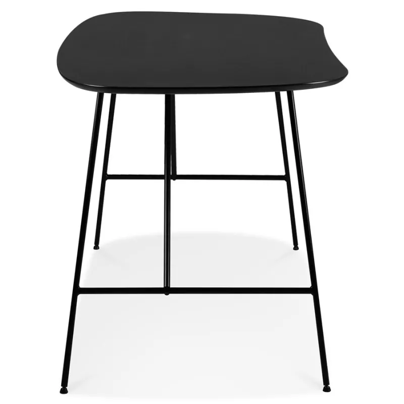 Escritorio Patas De Metal Con Top (Negro) De Madera