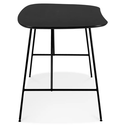 Escritorio Patas De Metal Con Top (Negro) De Madera