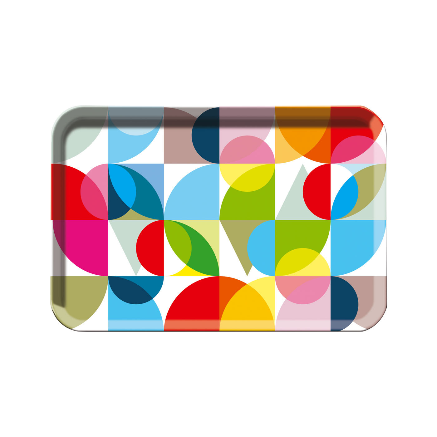 Bandeja Rectangular Diseño Formas Colores De Melamine