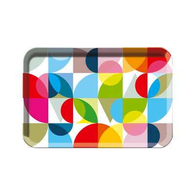 Bandeja Rectangular Diseño Formas Colores De Melamine