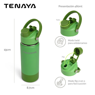 Botella (Verde) 480 Ml De Acero