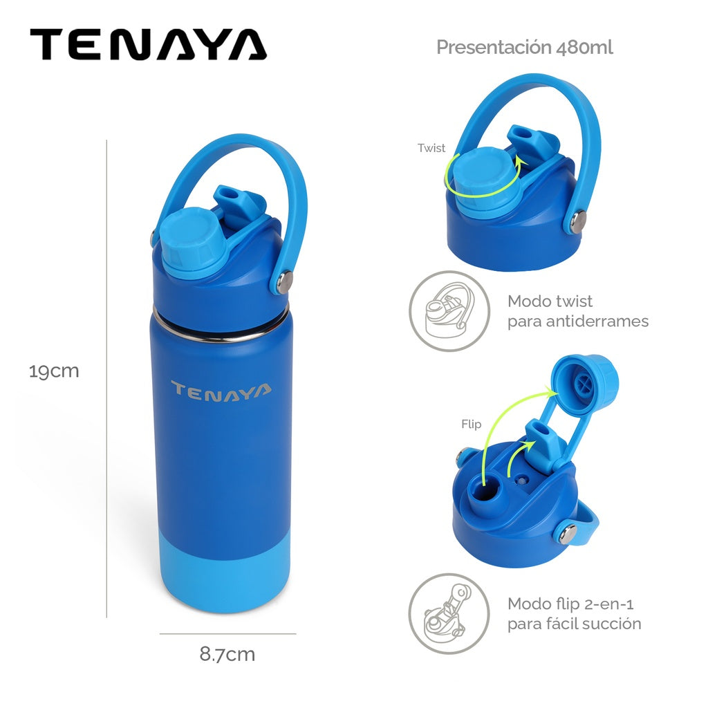 Botella (Azúl) 480 Ml De Acero