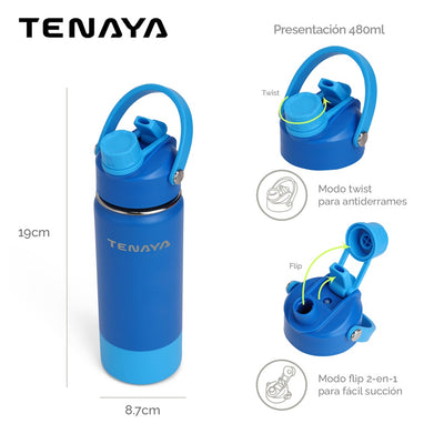 Botella (Azúl) 480 Ml De Acero