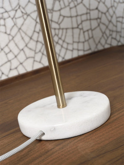 Lámpara De Mesa (Dorada) Base Mármol De Metal