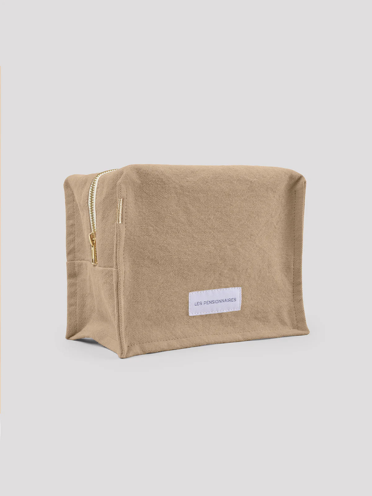 Neceser Rectangular Con Cierre (Beige) De Algodón