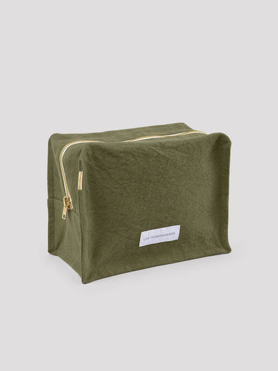 Neceser Rectangular Con Cierre (Verde Oliva) De Algodón