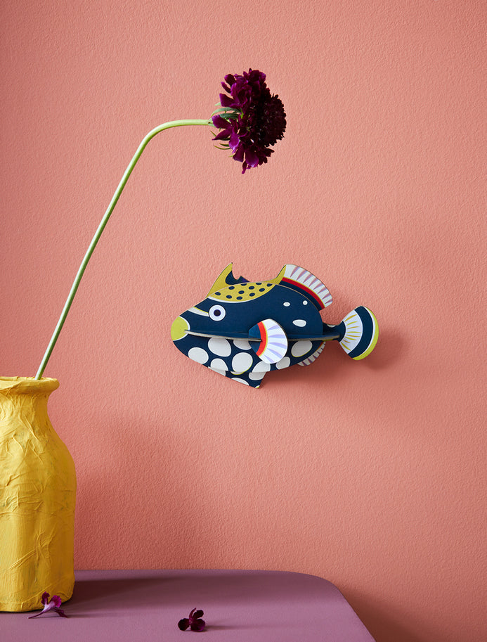 Pieza Decorativa De Pared (Pez Azul) De Papel