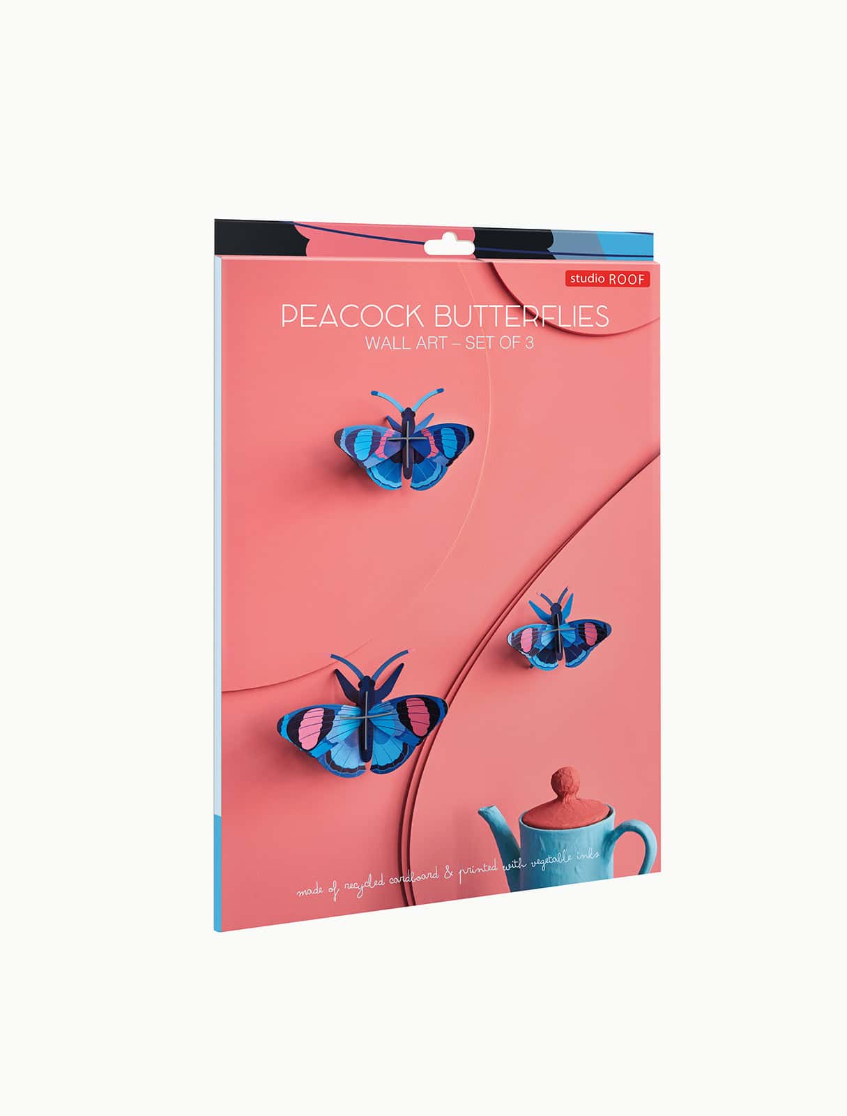 Set X 3 Piezas Decorativas De Pared (Mariposa Azul) De Papel